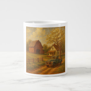 Ouderwetse/landelijke lenteboerderij  grote koffiekop