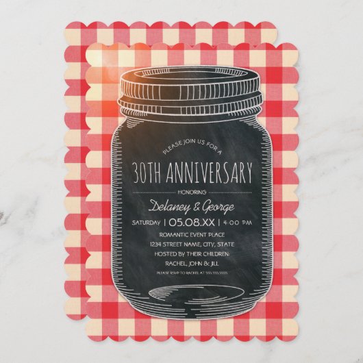 Ouderwetse Landelijke Picknick ter Viering van 30 Kaart (Voorkant / Achterkant)