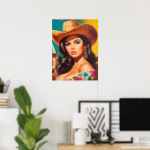 Ouderwetse landelijke pin-up poster (Thuiskantoor)