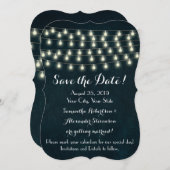 Ouderwetse Landelijke Snoerlichtjes Save the Date (Voorkant / Achterkant)