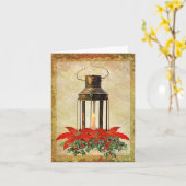 Ouderwetse lantaarn in Lijst Kerst Kaart (Gele Bloem)