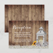 Ouderwetse Lantaarn Landelijke Bloemige Trouwrecep Kaart (Voorkant / Achterkant)