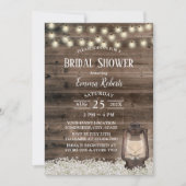 Ouderwetse lantaarn rustieke bloemenschuur bruidsd kaart (Voorkant)