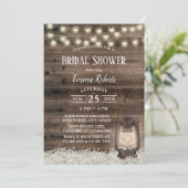 Ouderwetse lantaarn rustieke bloemenschuur bruidsd kaart (Staand voorkant)