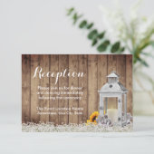 Ouderwetse Lantaarn Rustieke Bloemige Trouwrecepti Kaart (Staand voorkant)