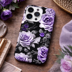 Ouderwetse lavendel en grijze roos iPhone 15 pro case