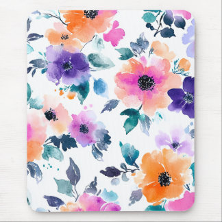 Ouderwetse Lente Tuin Aquarel Bloemen Muismat
