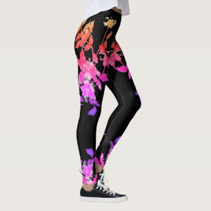 Ouderwetse levendige roos leggings