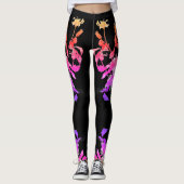 Ouderwetse levendige roos leggings (Voorkant)