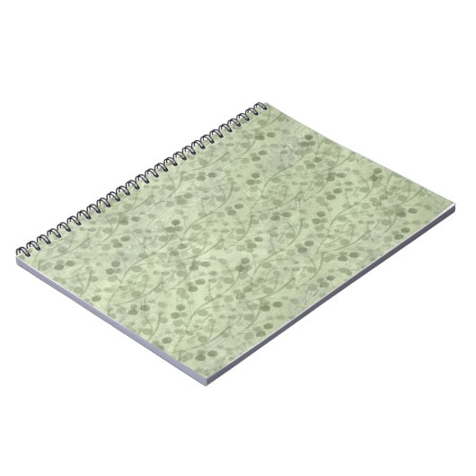 Ouderwetse lichtgroene bladeren met distressed cot notitieboek (Linkerzijde)