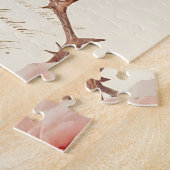 Ouderwetse lichtroze roos script patroon legpuzzel (Zijkant)