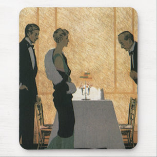 Ouderwetse liefde en romantiek, elegant diner voor muismat