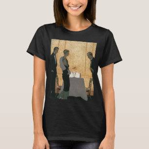 Ouderwetse liefde en romantiek, elegant diner voor t-shirt