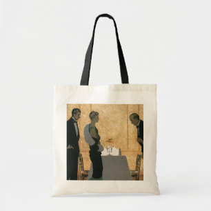 Ouderwetse liefde en romantiek, elegant diner voor tote bag