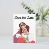 Ouderwetse Liefde en Romantiek, Jonggehuwden Bewar Save The Date (Staand voorkant)