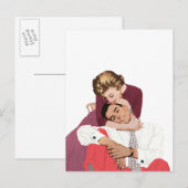 Ouderwetse Liefde en Romantiek, Pasgetrouwden in R Aankondigingskaart (Voorkant / Achterkant)