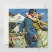 Ouderwetse liefde en romantiek pasgetrouwden kopen aankondiging (Voorkant)