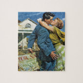 Ouderwetse liefde en romantiek pasgetrouwden kopen legpuzzel (Verticaal)