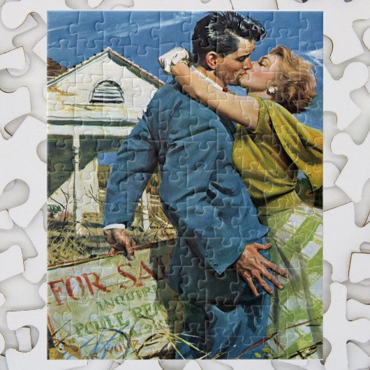 Ouderwetse liefde en romantiek pasgetrouwden kopen legpuzzel