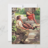 Ouderwetse liefde middelbare school-sweethearts Sa Save The Date (Voorkant)