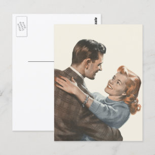 Ouderwetse liefdesromantiek Nieuwgetrouwden zullen Briefkaart