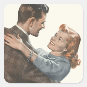 Ouderwetse liefdesromantiek Nieuwgetrouwden zullen Vierkante Sticker