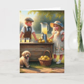 Ouderwetse limonade stand hebben een goede zomer kaart (Voorkant)