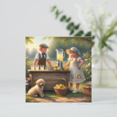 Ouderwetse limonade stand hebben een goede zomer kaart (Staand voorkant)