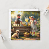 Ouderwetse limonade stand hebben een goede zomer kaart (Voorkant / Achterkant in situ)