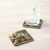 Ouderwetse limonade stand ouderwetse zomer bier onderzetter (Rechterzijde)