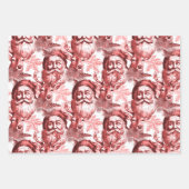 Ouderwetse lithografie Santa en rendieren Inpakpapier Vel (Voorkant 2)