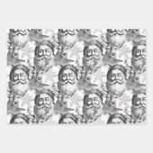 Ouderwetse lithografie Santa en rendieren Inpakpapier Vel (Voorkant)