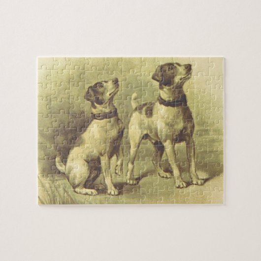 Ouderwetse Look, Legpuzzel van Twee Honden (Horizontaal)