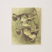 Ouderwetse Look, Legpuzzel van Twee Honden (Verticaal)