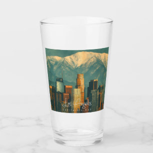 Ouderwetse Los Angeles Aquarel Retro Californië Glas