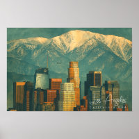 Ouderwetse Los Angeles Aquarel | Retro Californië