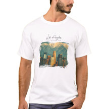 Ouderwetse Los Angeles Aquarel | Retro Californië