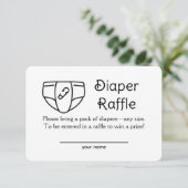 Ouderwetse luier Raffle Ticket Behuizing Kaart (Staand voorkant)