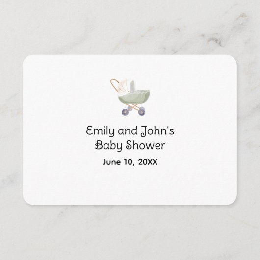 Ouderwetse luier Raffle Ticket Behuizing Kaart (Achterkant)