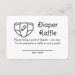 Ouderwetse luier Raffle Ticket Behuizing Kaart