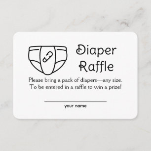 Ouderwetse luier Raffle Ticket Behuizing Kaart