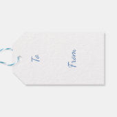Ouderwetse Misty Blue Rozen Cadeaulabel (Achterkant Horizontaal)