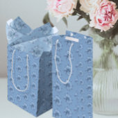Ouderwetse Misty Blue Rozen Cadeaulabel