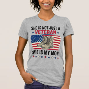 Ouderwetse Moeder Patriottische Militaire Laarzen T-shirt