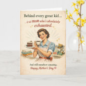 Ouderwetse Moederdag Kaart (Gele Bloem)