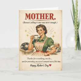 Ouderwetse Moederdag Kaart