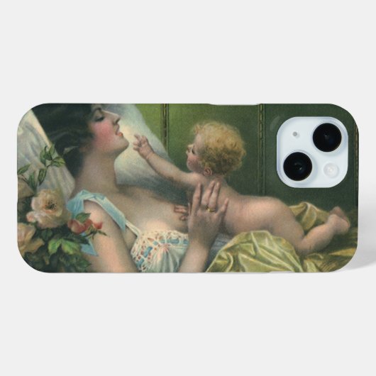 Ouderwetse Moederdag, Victoriaanse moeder met baby Case-Mate iPhone Case (Achterkant (horizontaal))