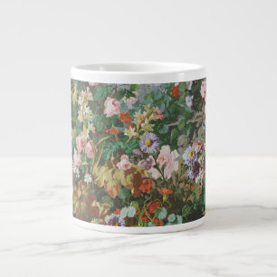 Ouderwetse mooie kleurrijke bloemen bloemschilderi grote koffiekop