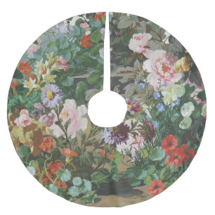 Ouderwetse mooie kleurrijke bloemen bloemschilderi kerstboom rok