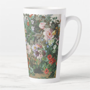 Ouderwetse mooie kleurrijke bloemen bloemschilderi latte mok